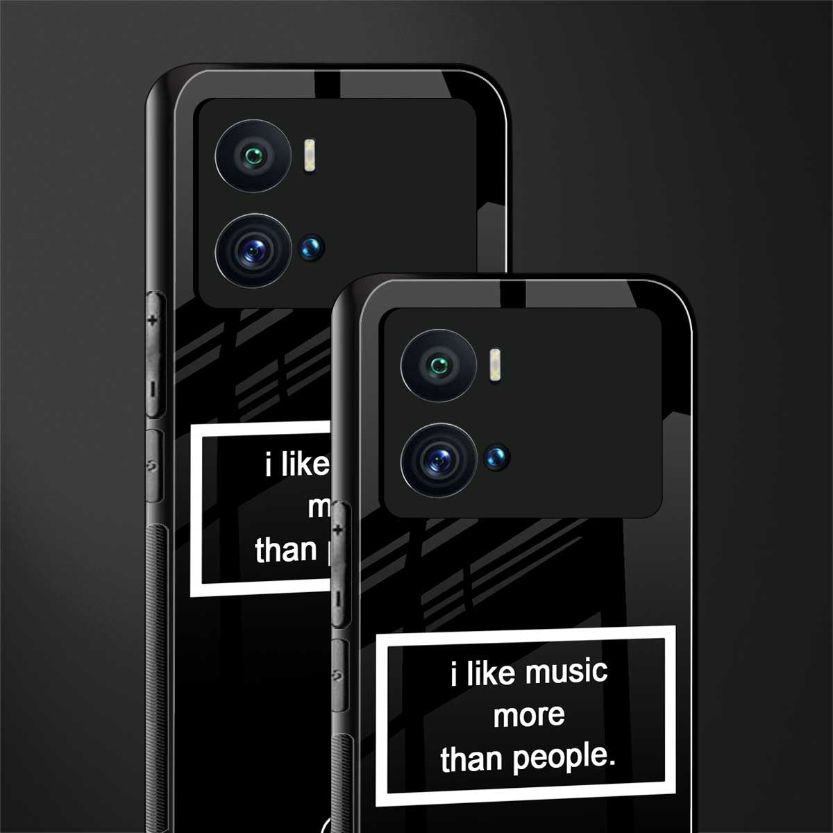 music over people black edition back phone cover | glass case for iQOO 9 Pro