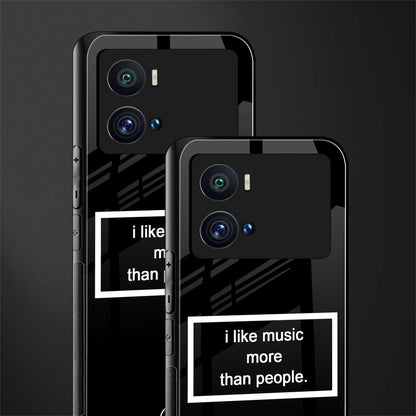 music over people black edition back phone cover | glass case for iQOO 9 Pro