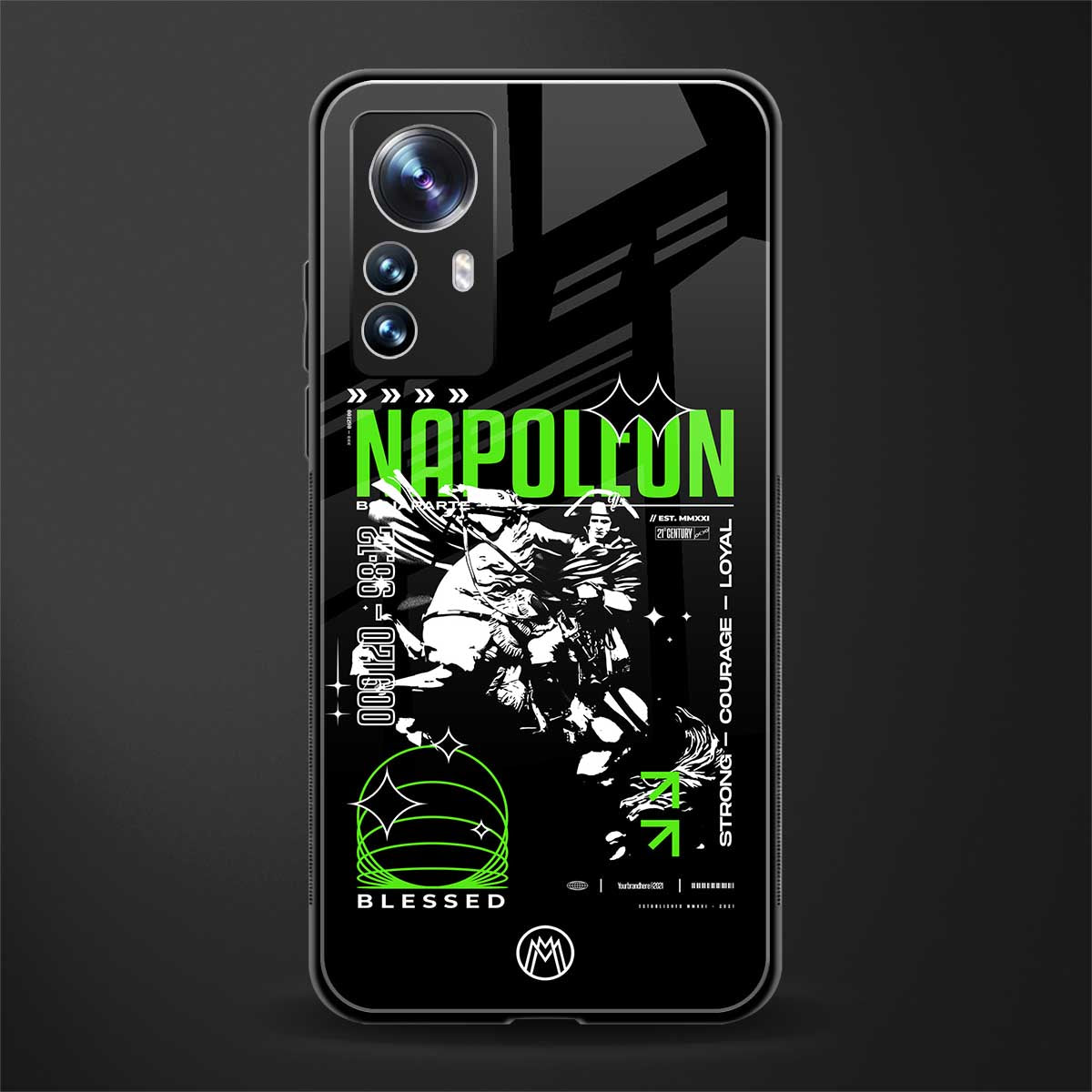 napoleon back phone cover | glass case for xiaomi 12 pro