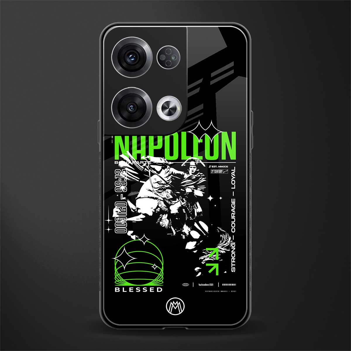 napoleon back phone cover | glass case for oppo reno 8