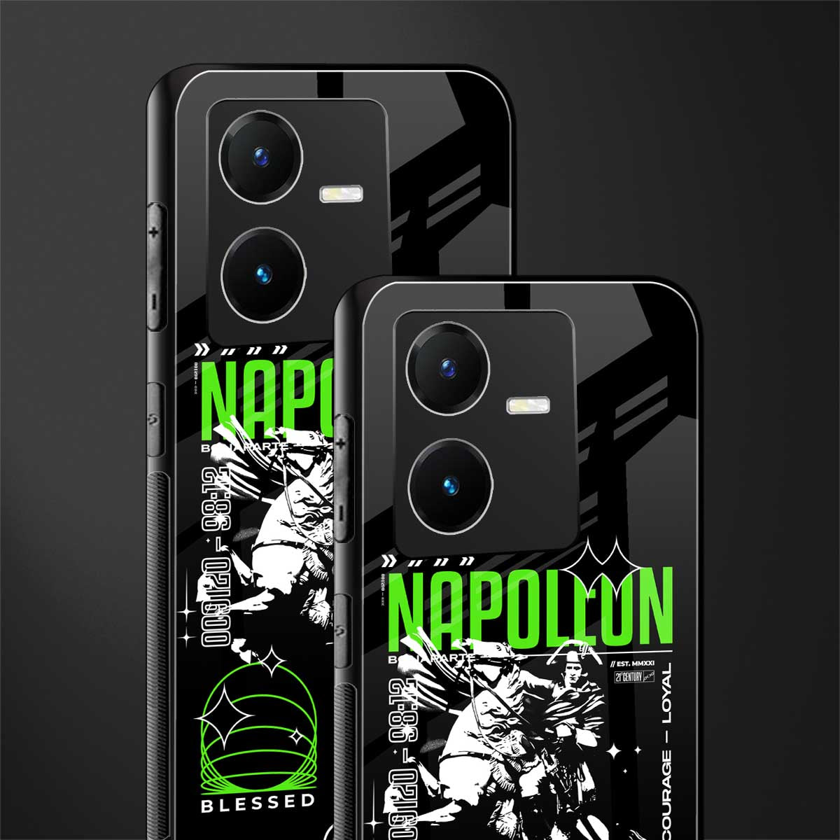 napoleon back phone cover | glass case for vivo y22