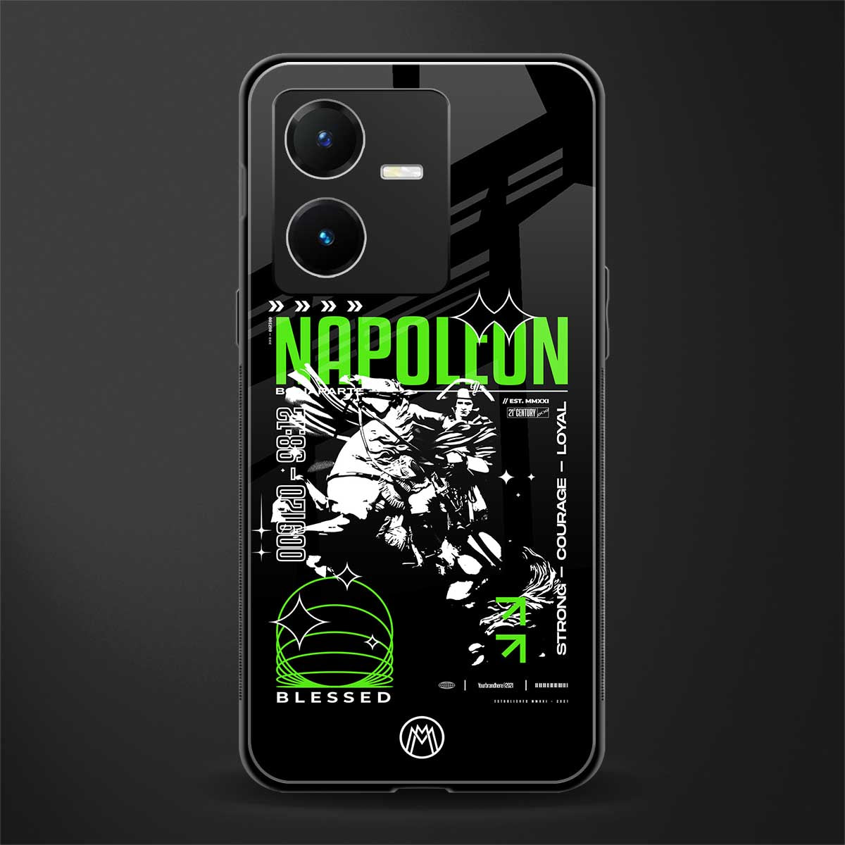 napoleon back phone cover | glass case for vivo y22