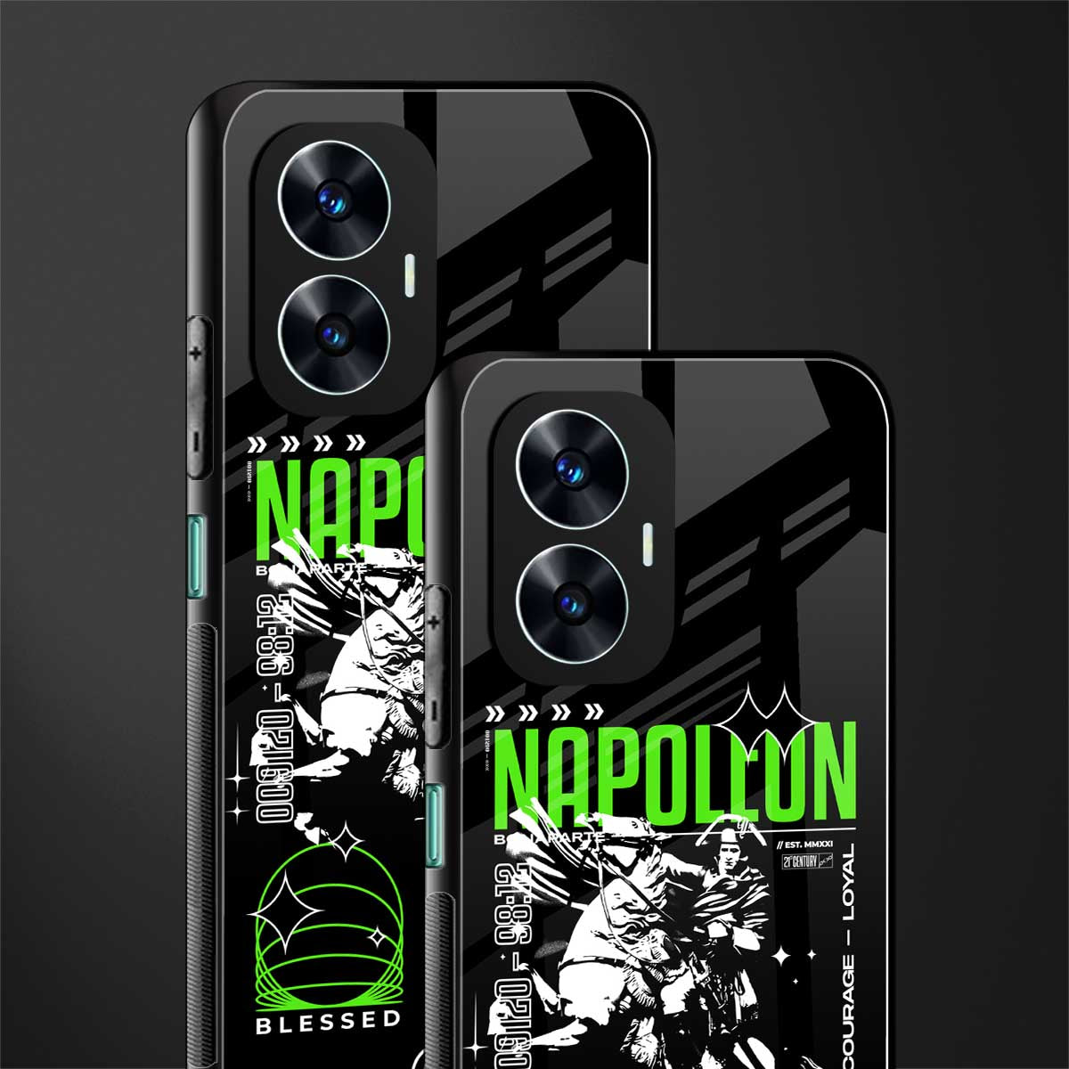 napoleon back phone cover | glass case for realme c55