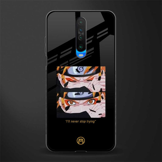 naruto motivation anime glass case for poco x2 image