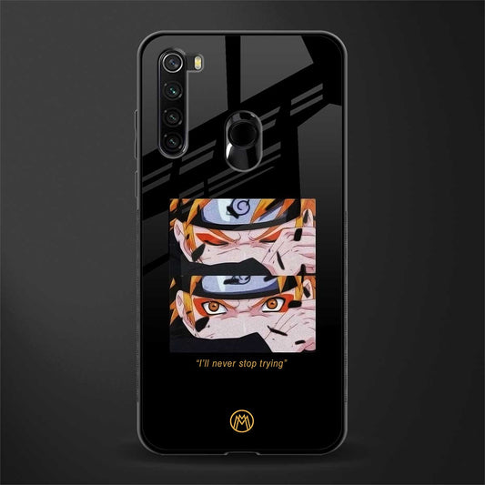 naruto motivation anime glass case for redmi note 8 image