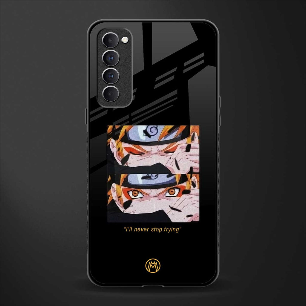 naruto motivation anime glass case for oppo reno 4 pro image