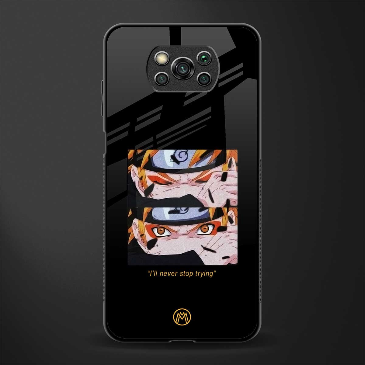 naruto motivation anime glass case for poco x3 image