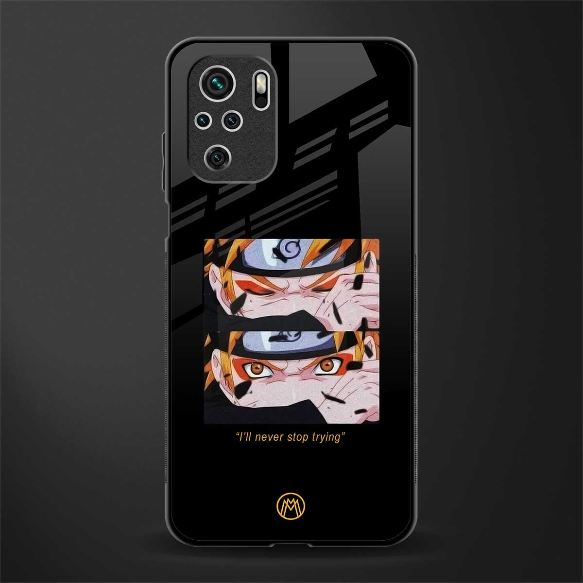 naruto motivation anime glass case for redmi note 10s image