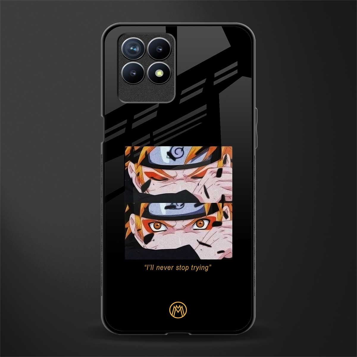 naruto motivation anime glass case for realme 8i image