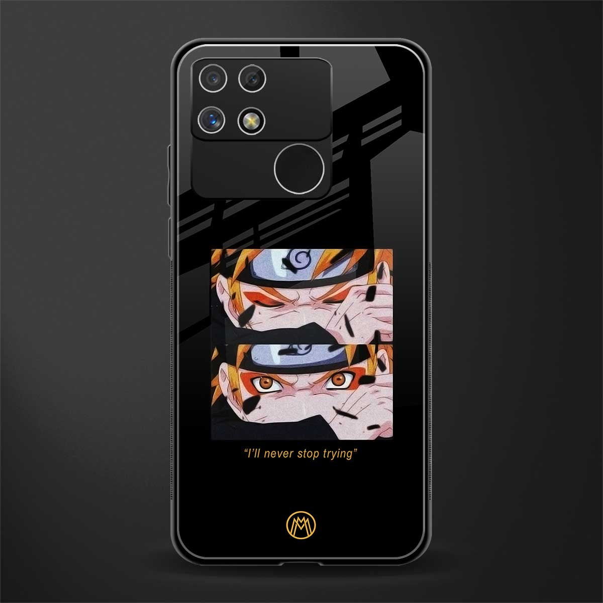 naruto motivation anime back phone cover | glass case for realme narzo 50a