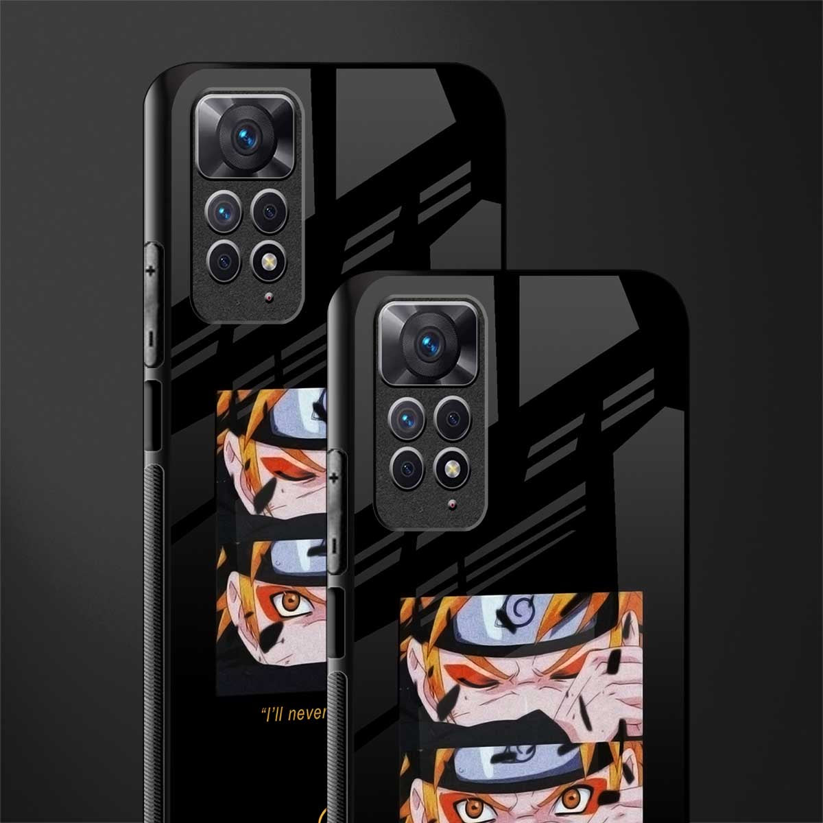 naruto motivation anime back phone cover | glass case for redmi note 11 pro plus 4g/5g