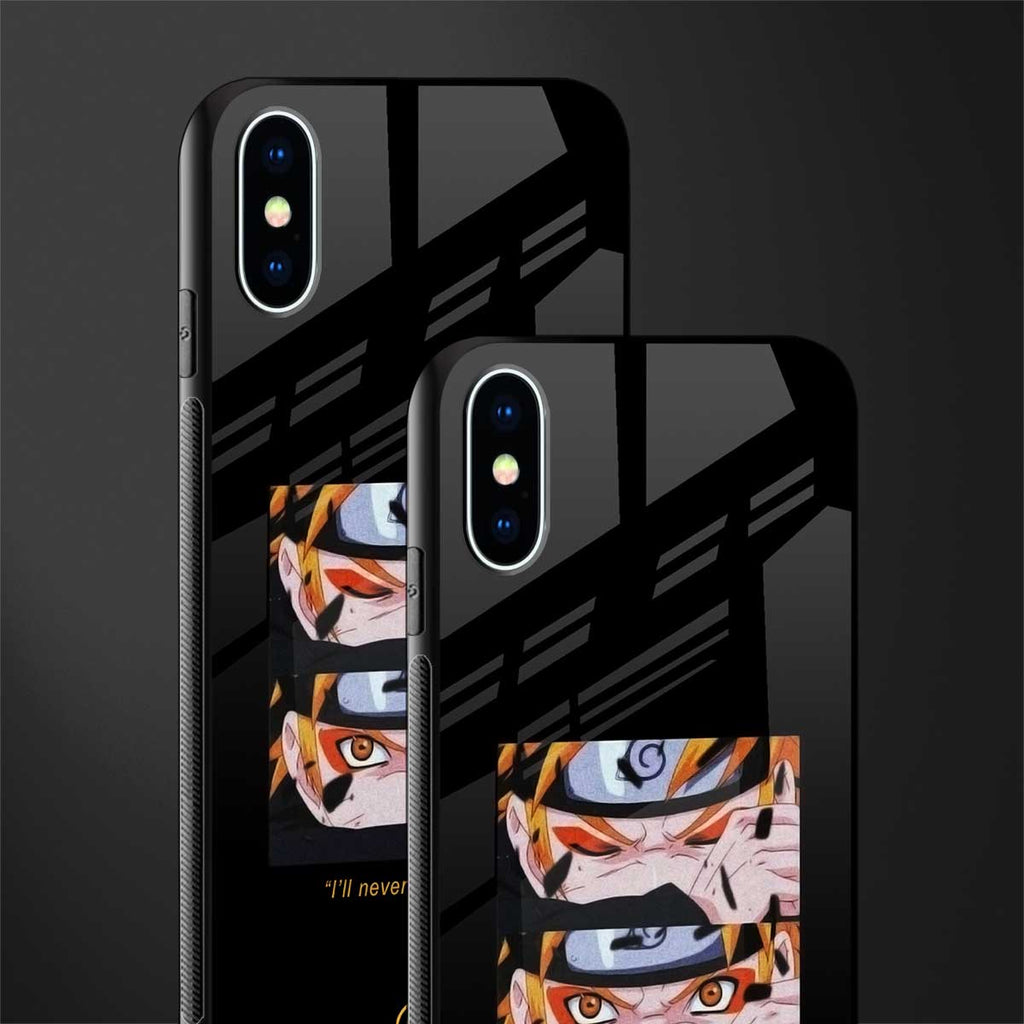 naruto motivation anime glass case for iphone xs image-2