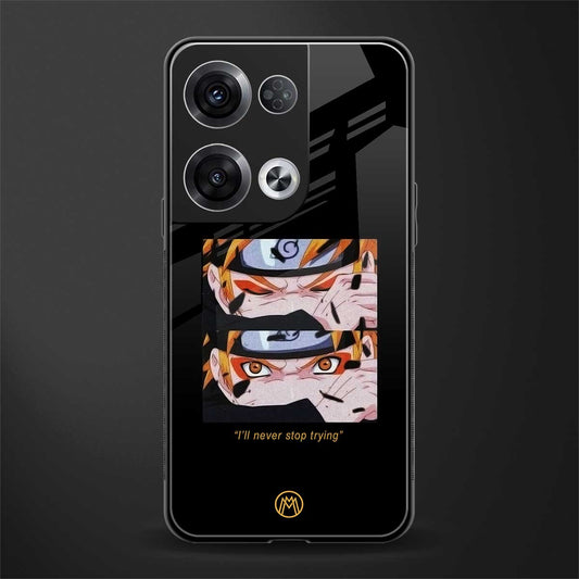 naruto motivation anime back phone cover | glass case for oppo reno 8