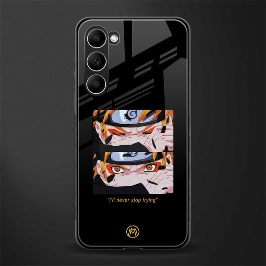 naruto motivation anime glass case for phone case | glass case for samsung galaxy s23 plus