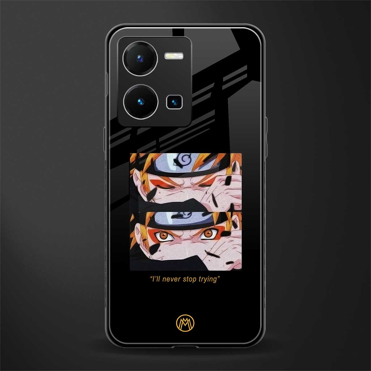 naruto motivation anime back phone cover | glass case for vivo y35 4g
