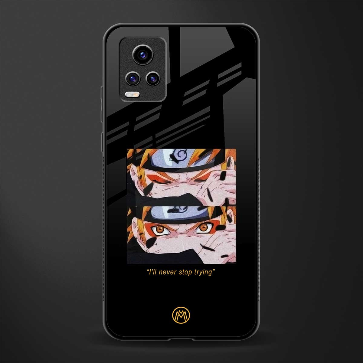 naruto motivation anime back phone cover | glass case for vivo v21e 4g