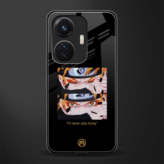 naruto motivation anime back phone cover | glass case for vivo t1 44w 4g