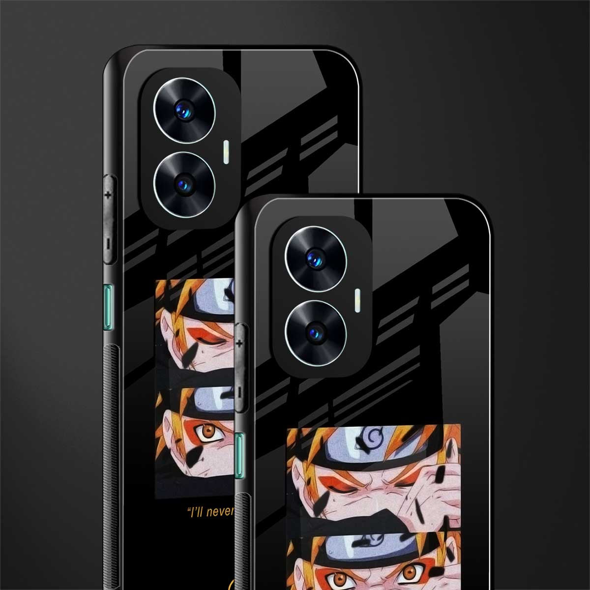 naruto motivation anime back phone cover | glass case for realme c55