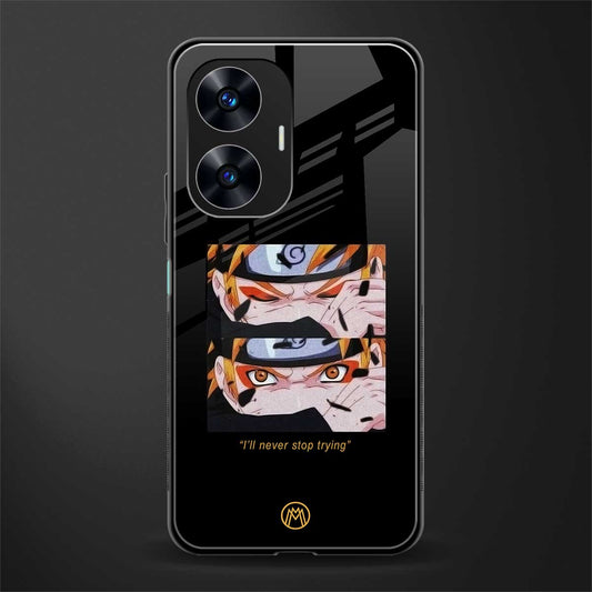 naruto motivation anime back phone cover | glass case for realme c55