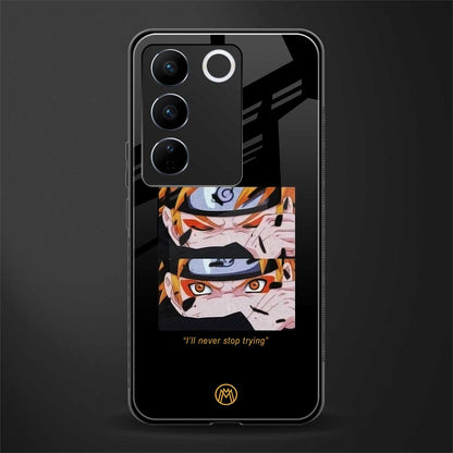 naruto motivation anime back phone cover | glass case for vivo v27 pro 5g
