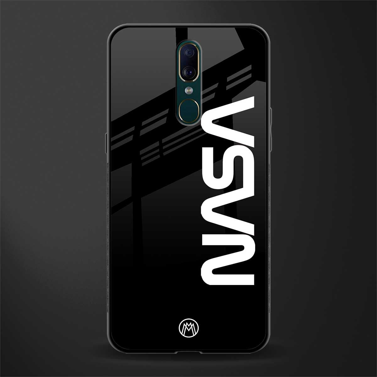 nasa black glass case for oppo a9 image