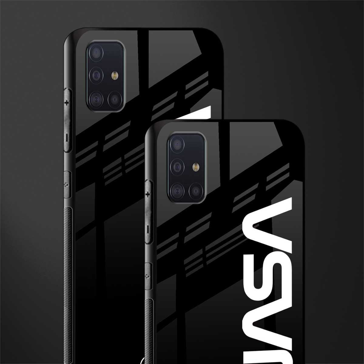 nasa black glass case for samsung galaxy a71 image-2