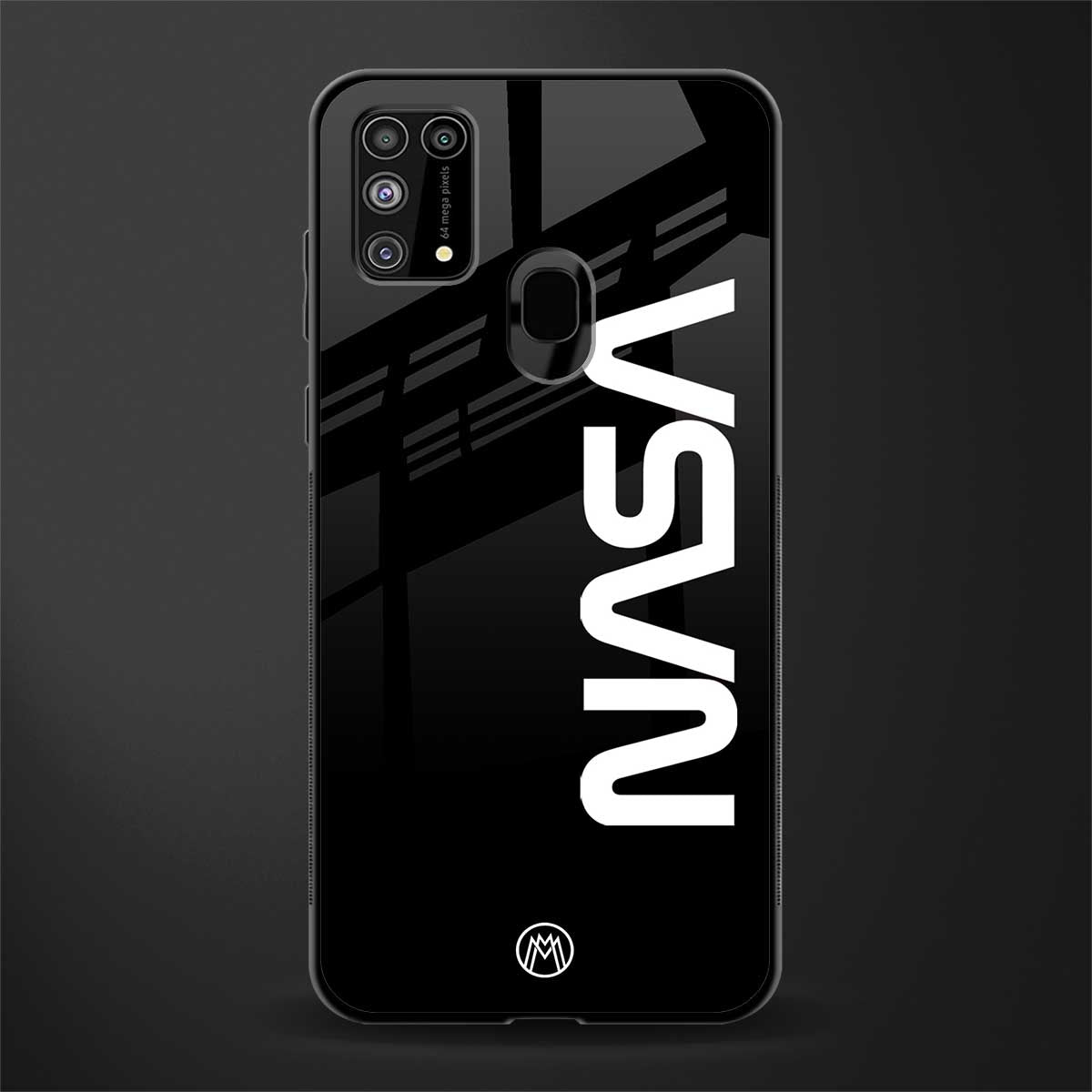 nasa black glass case for samsung galaxy m31 image