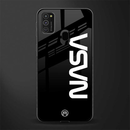 nasa black glass case for samsung galaxy m30s image