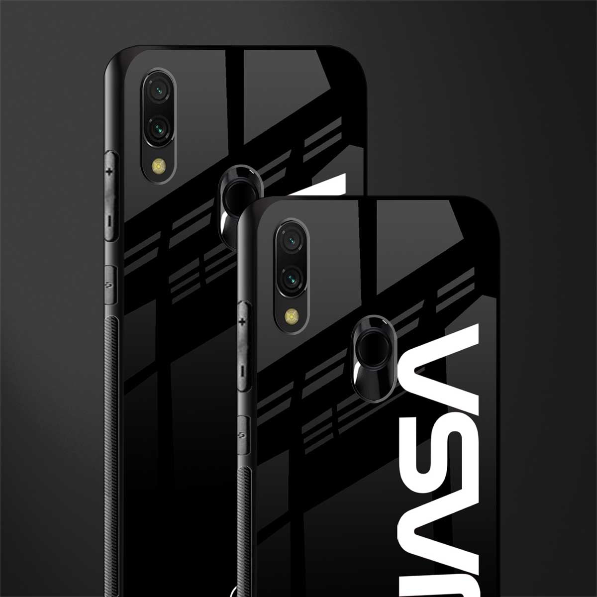 nasa black glass case for redmi 7redmi y3 image-2