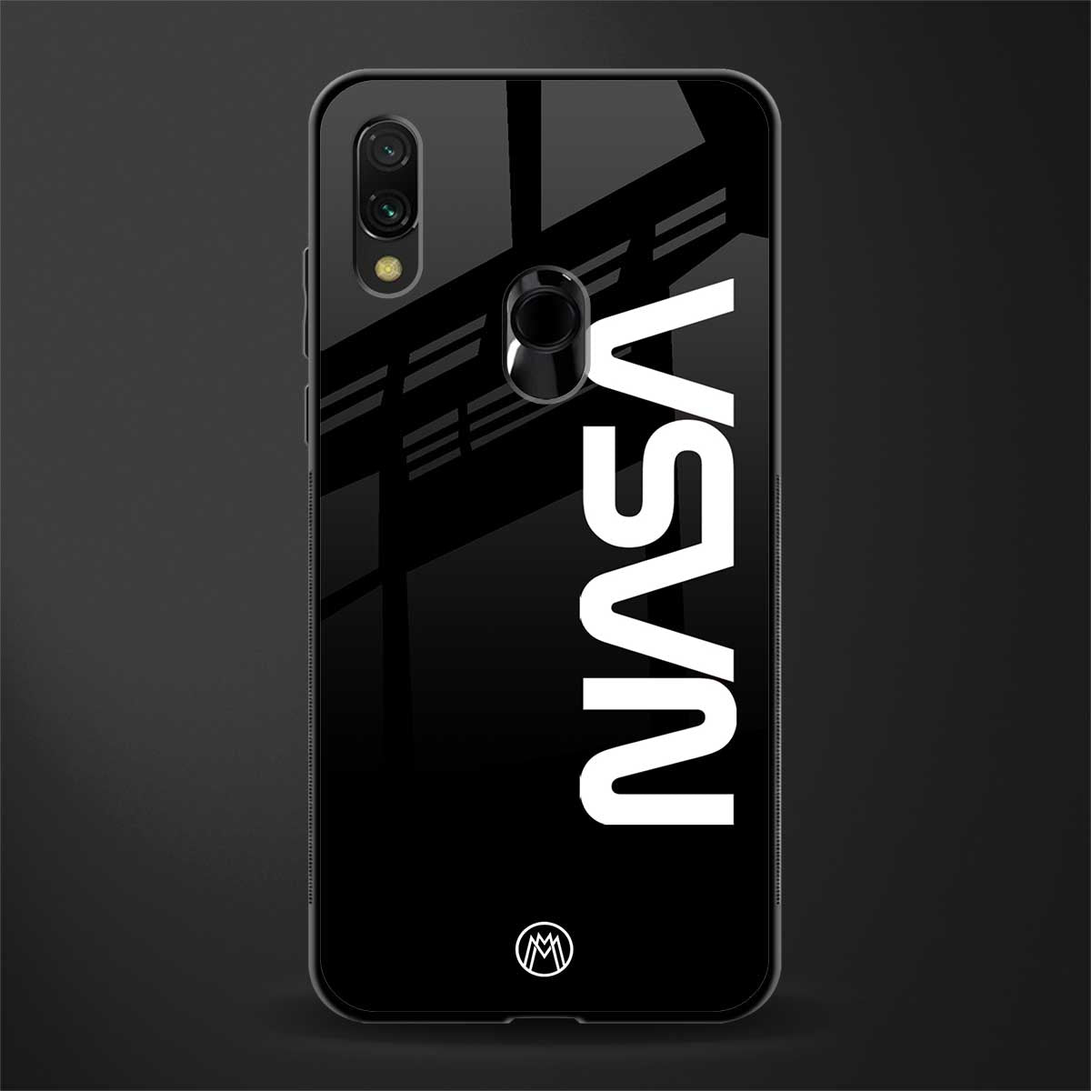 nasa black glass case for redmi 7redmi y3 image