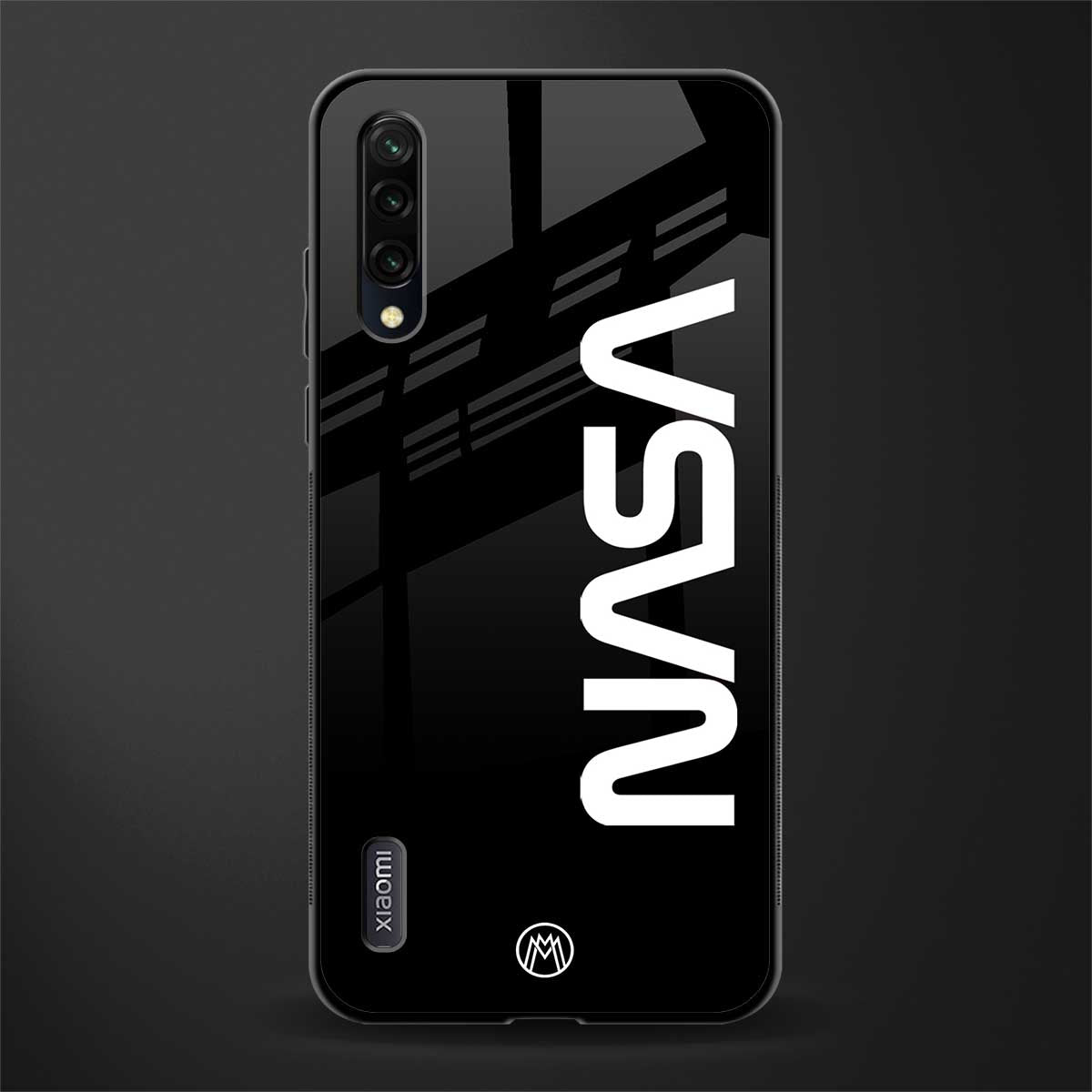 nasa black glass case for mi a3 redmi a3 image