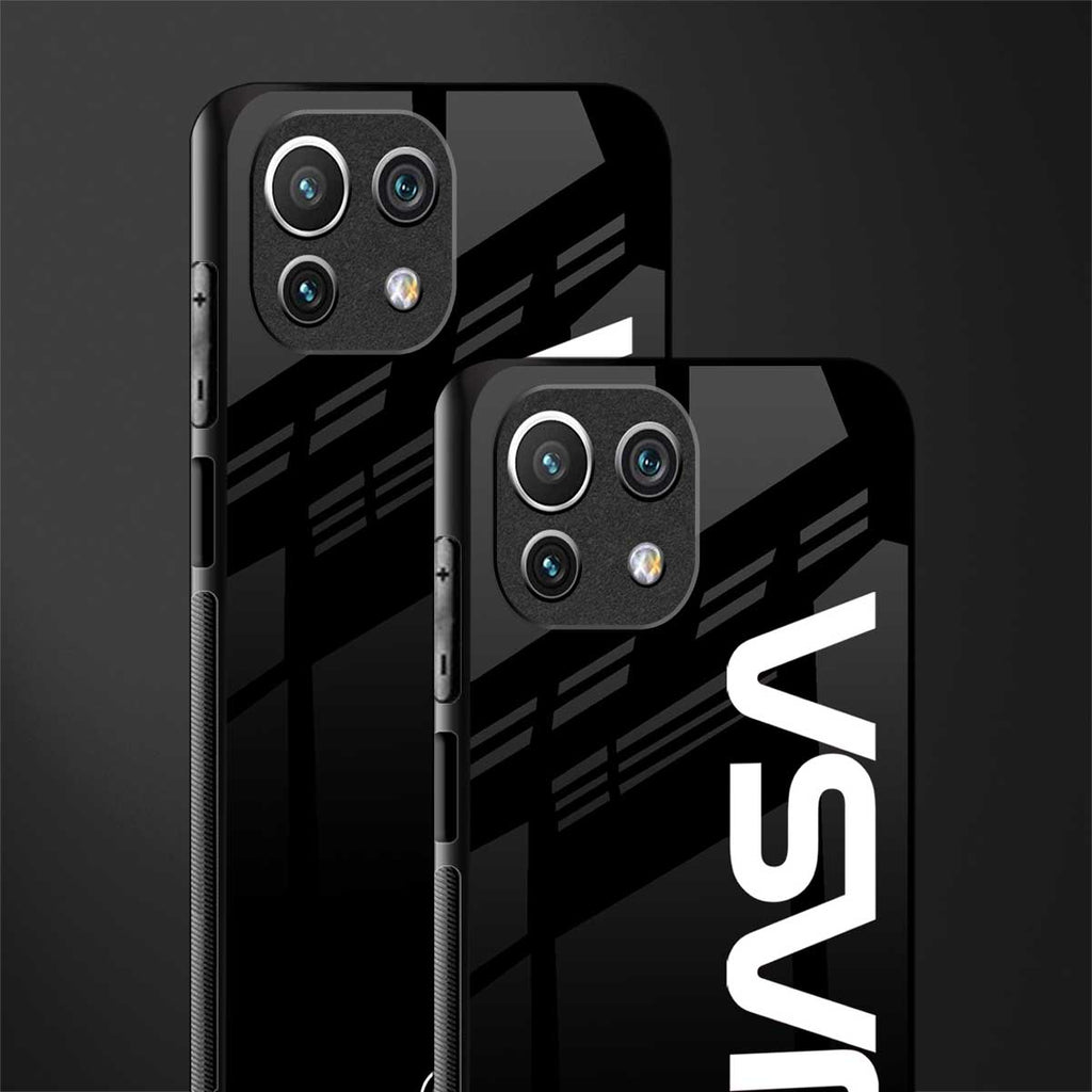 nasa black glass case for mi 11 lite image-2