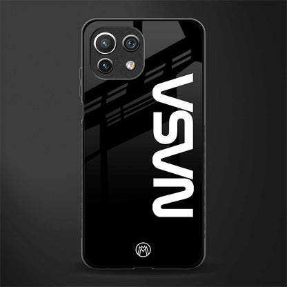 nasa black glass case for mi 11 lite image