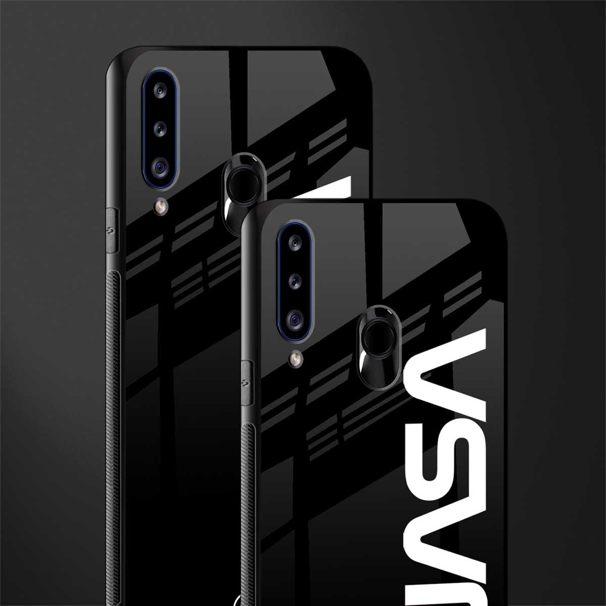 nasa black glass case for samsung galaxy a20s image-2