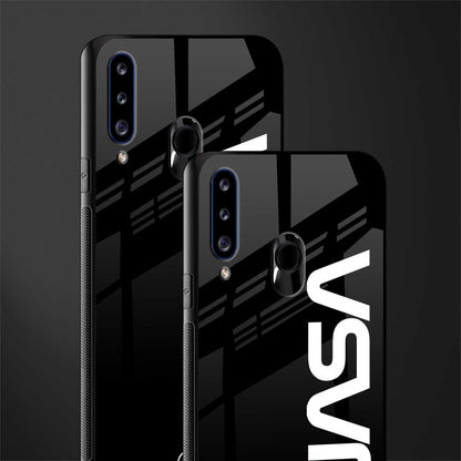 nasa black glass case for samsung galaxy a20s image-2