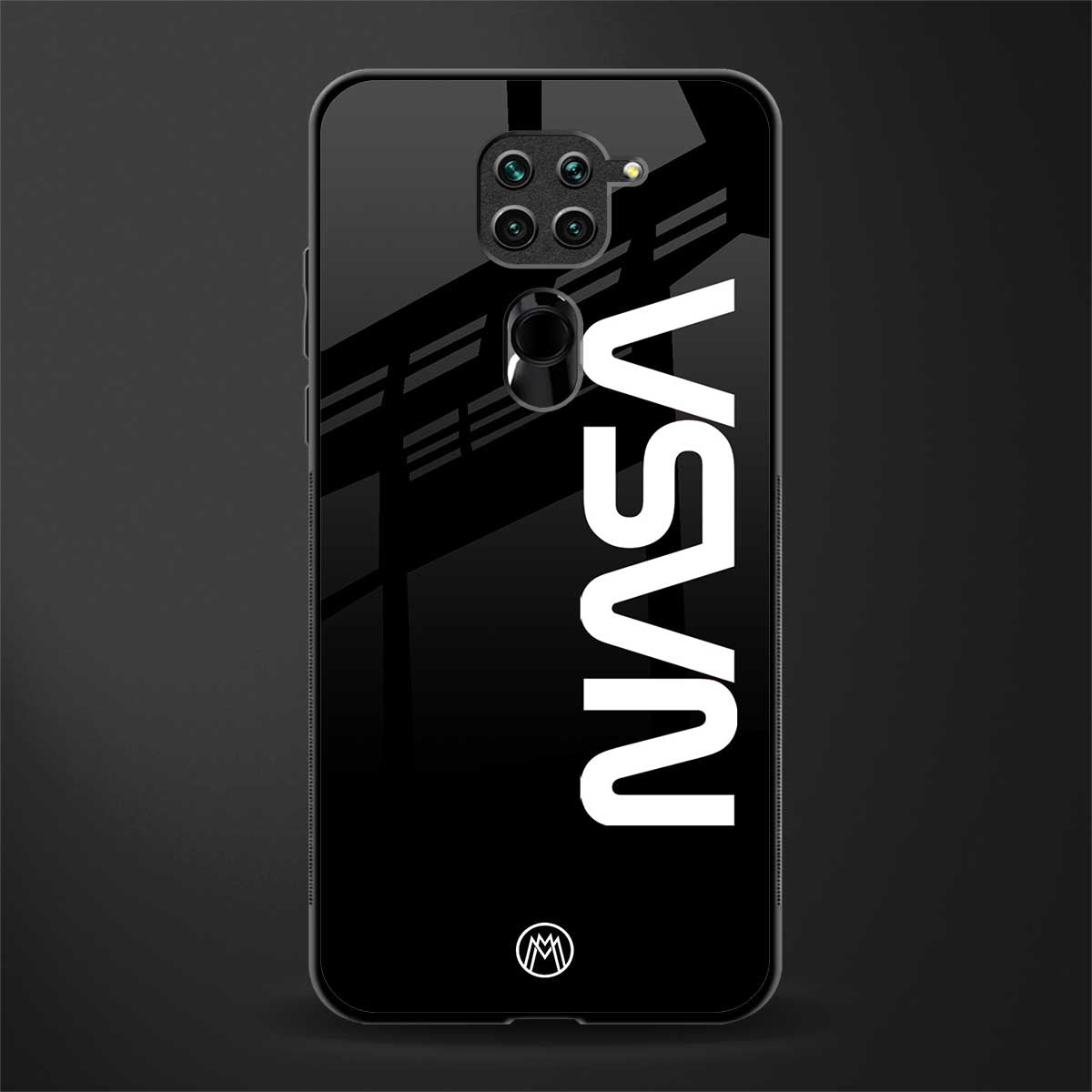 nasa black glass case for redmi note 9 image