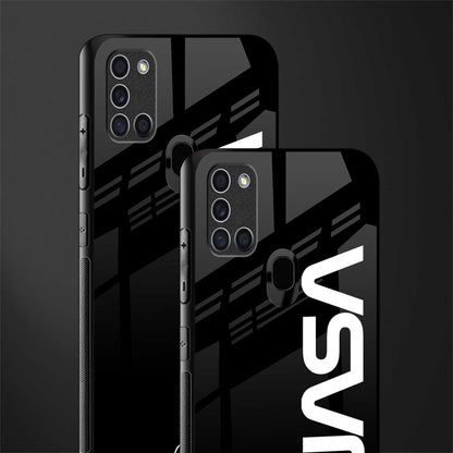 nasa black glass case for samsung galaxy a21s image-2