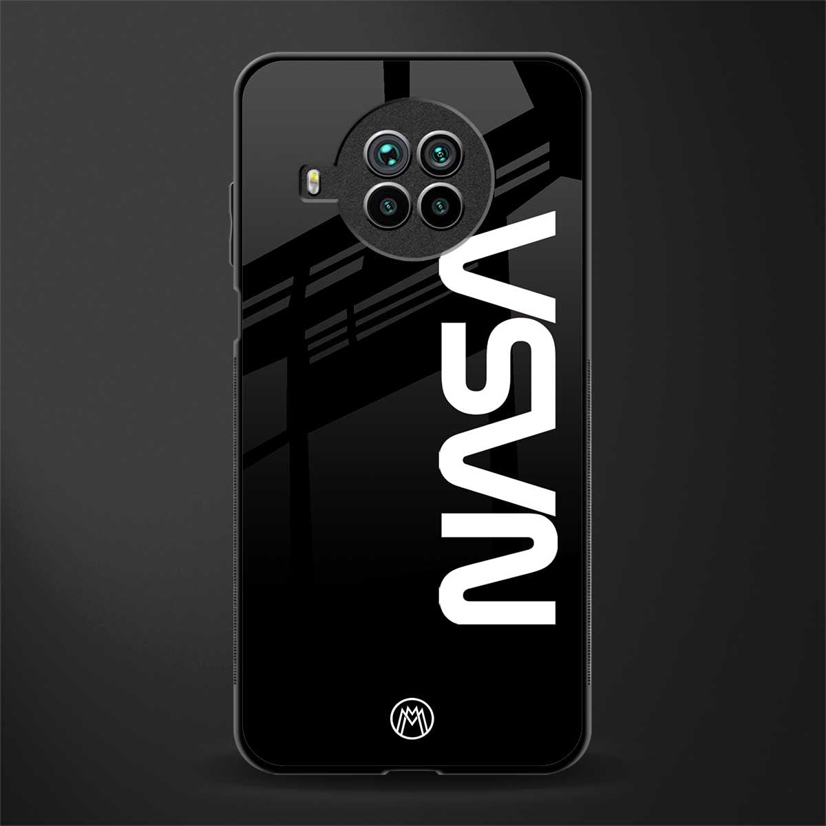 nasa black glass case for mi 10i image