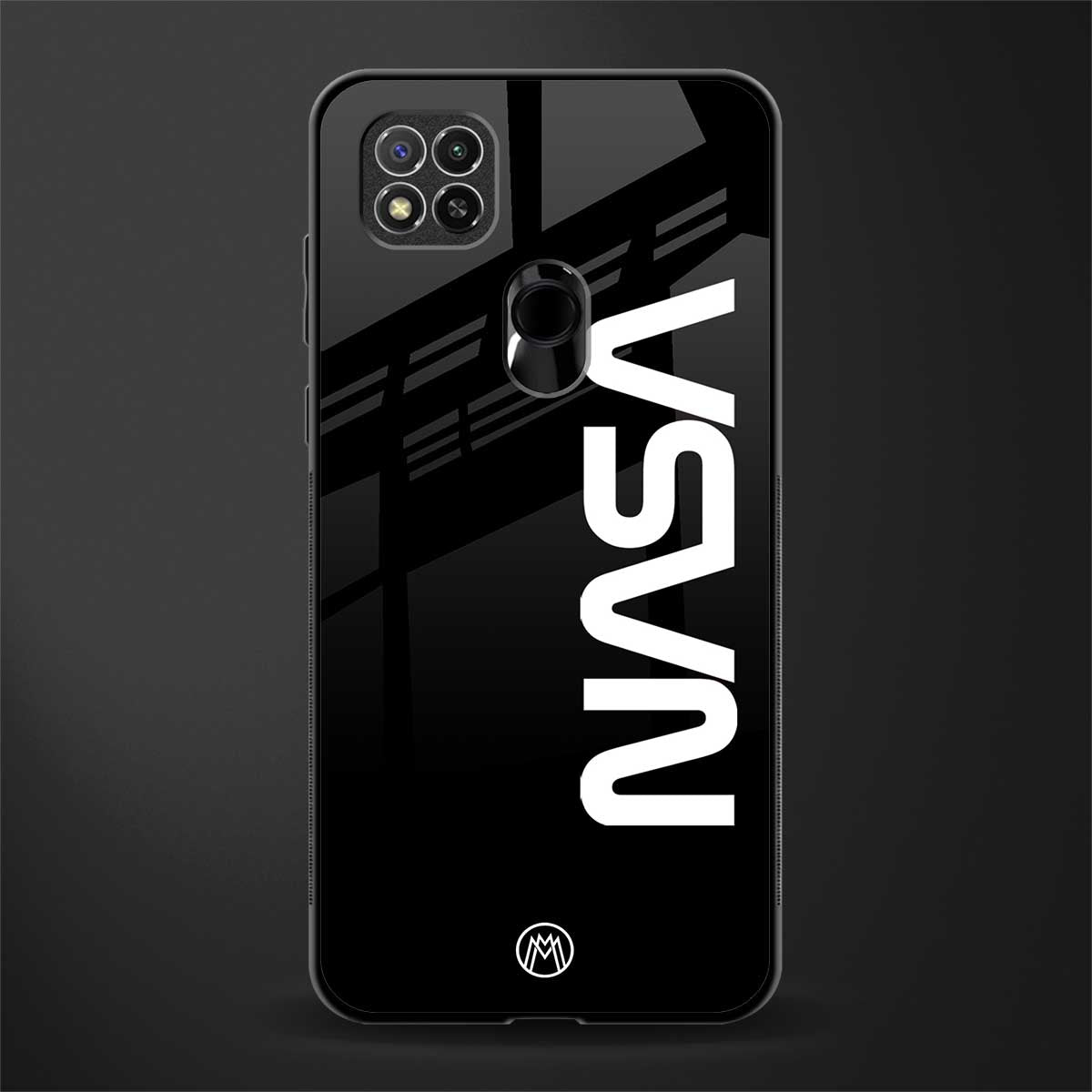 nasa black glass case for poco c31 image