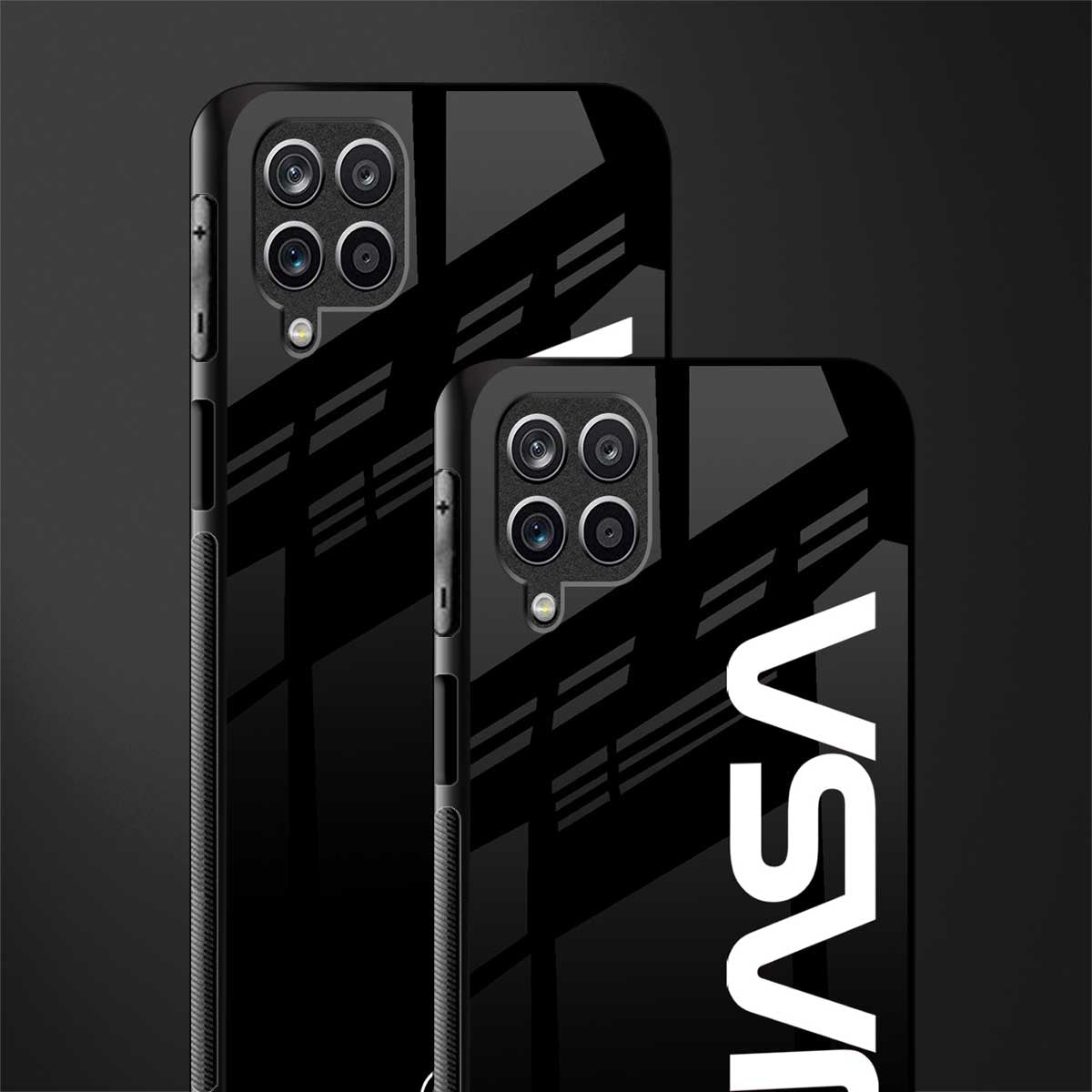nasa black glass case for samsung galaxy a12 image-2