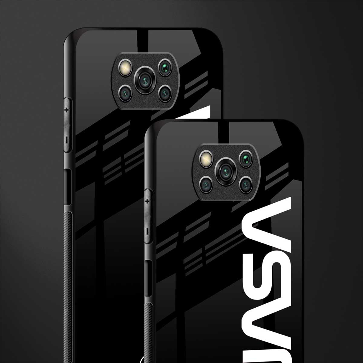 nasa black glass case for poco x3 pro image-2