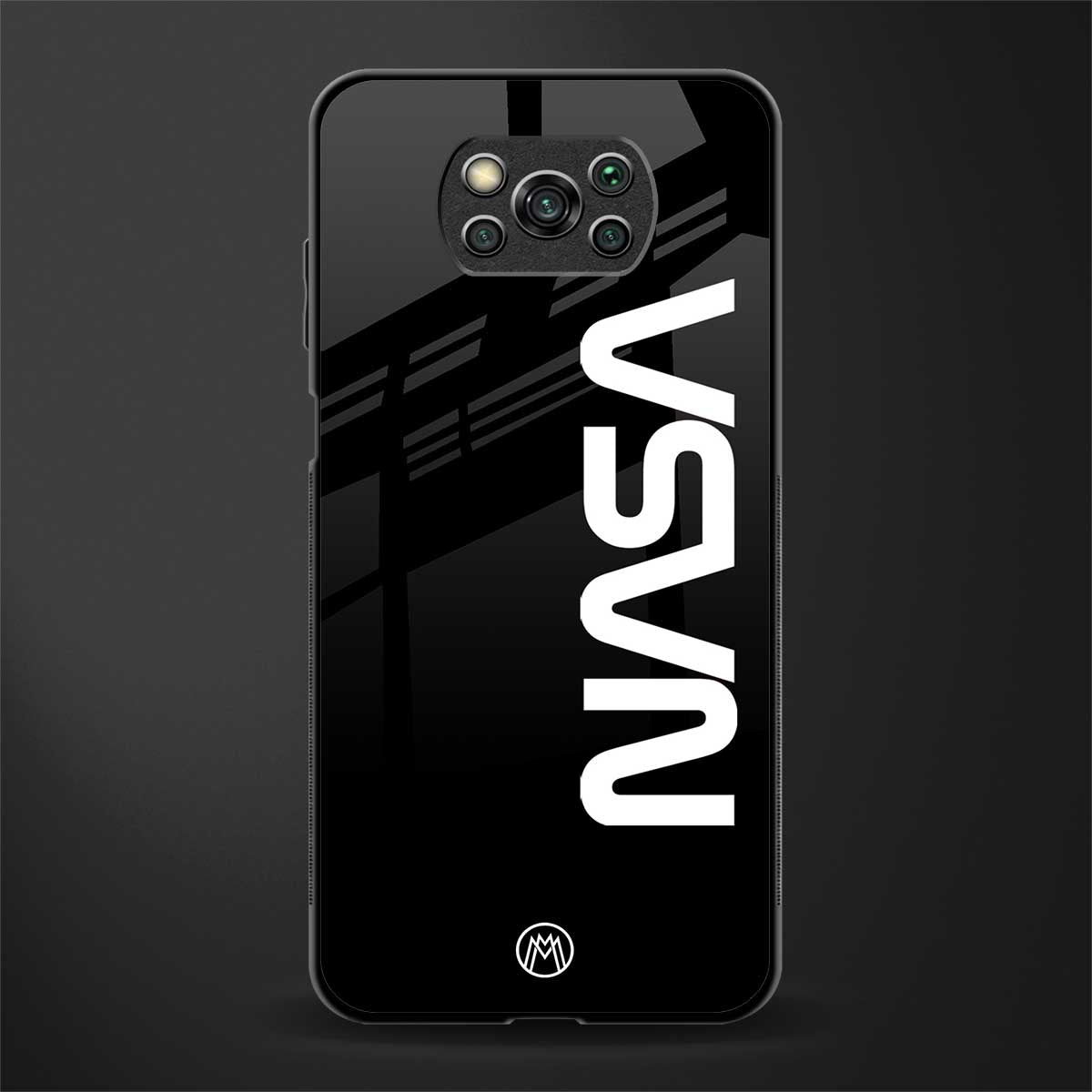 nasa black glass case for poco x3 pro image