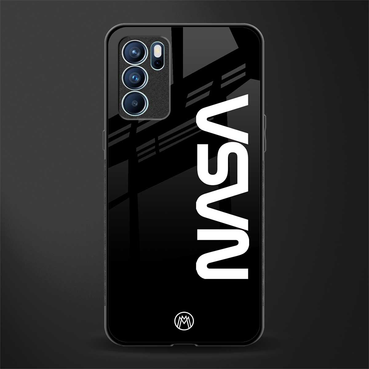 nasa black glass case for oppo reno6 5g image