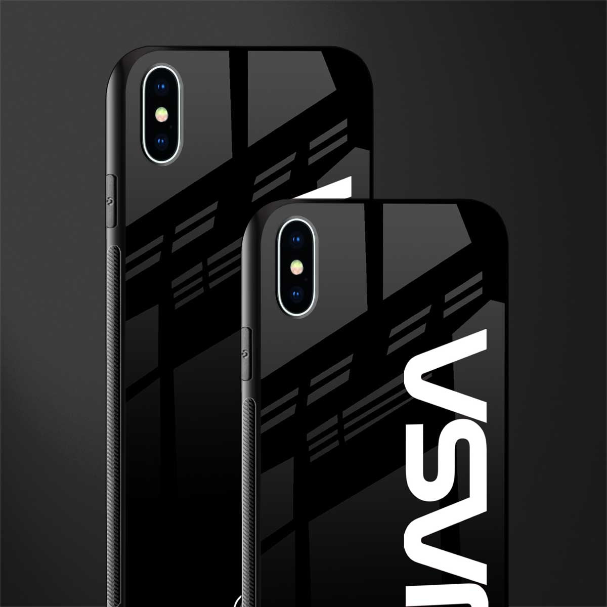 nasa black glass case for iphone xs max image-2