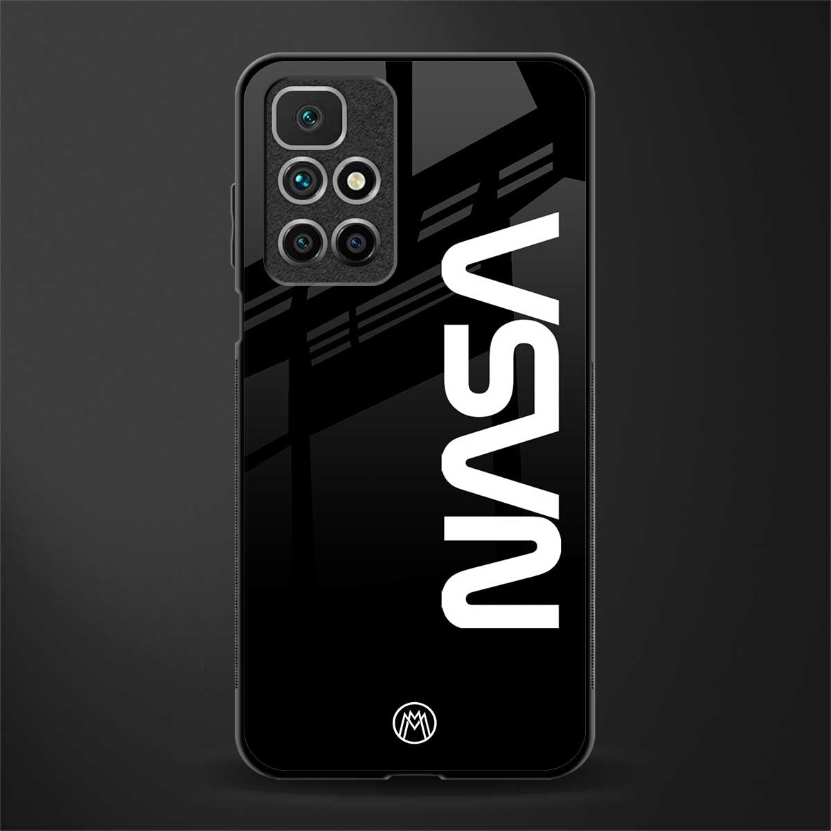 nasa black glass case for redmi 10 prime image