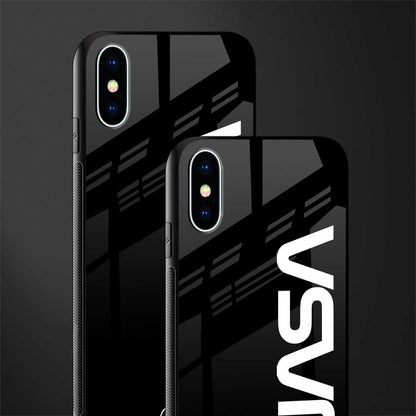 nasa black glass case for iphone xs image-2