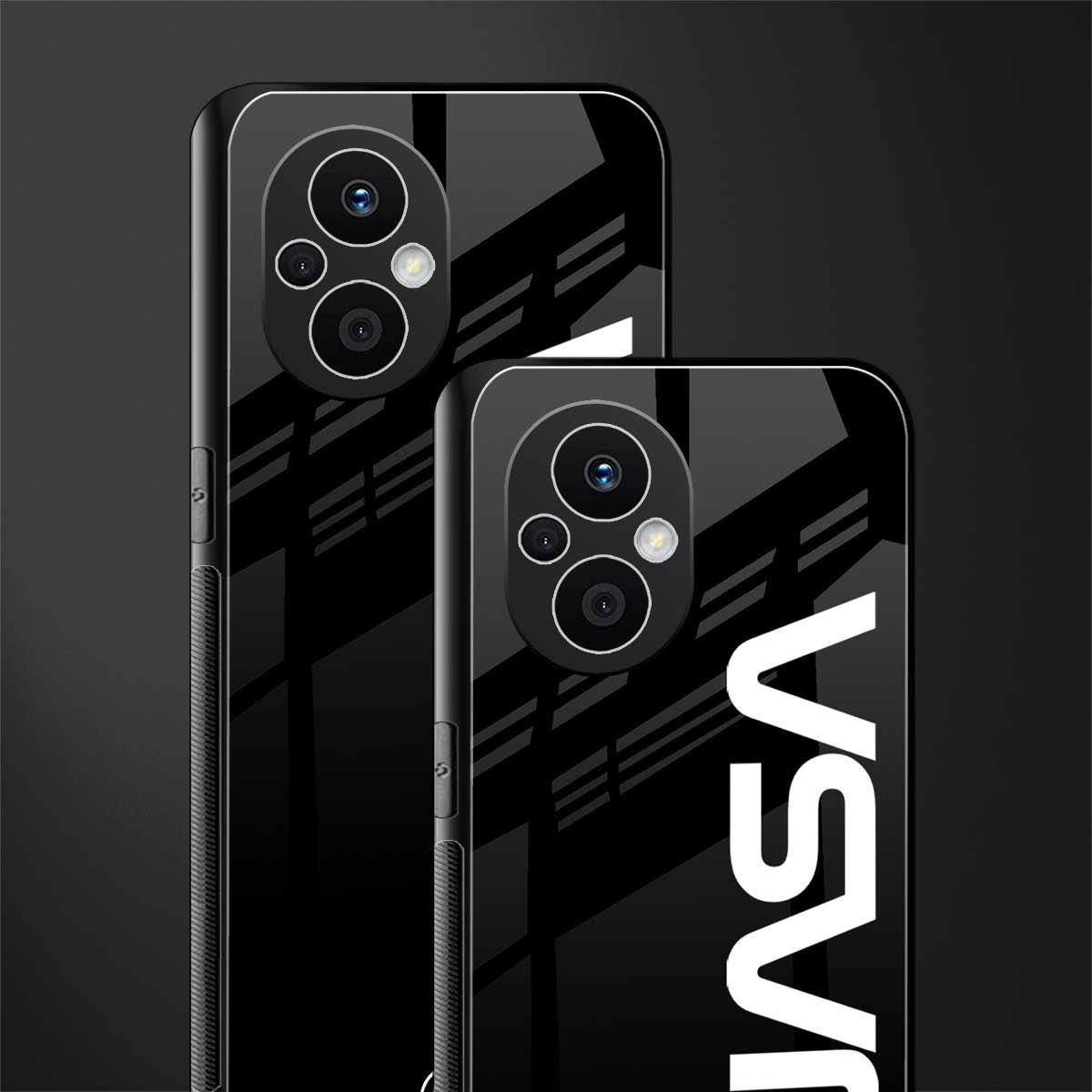 nasa black back phone cover | glass case for oppo f21 pro 5g