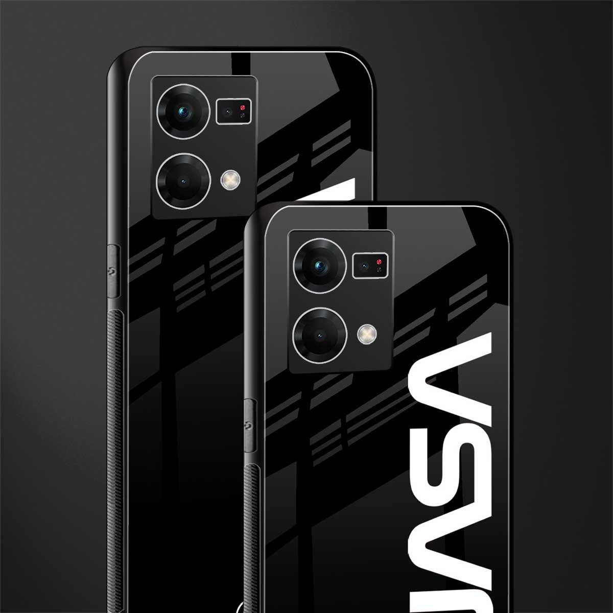 nasa black back phone cover | glass case for oppo f21 pro 4g