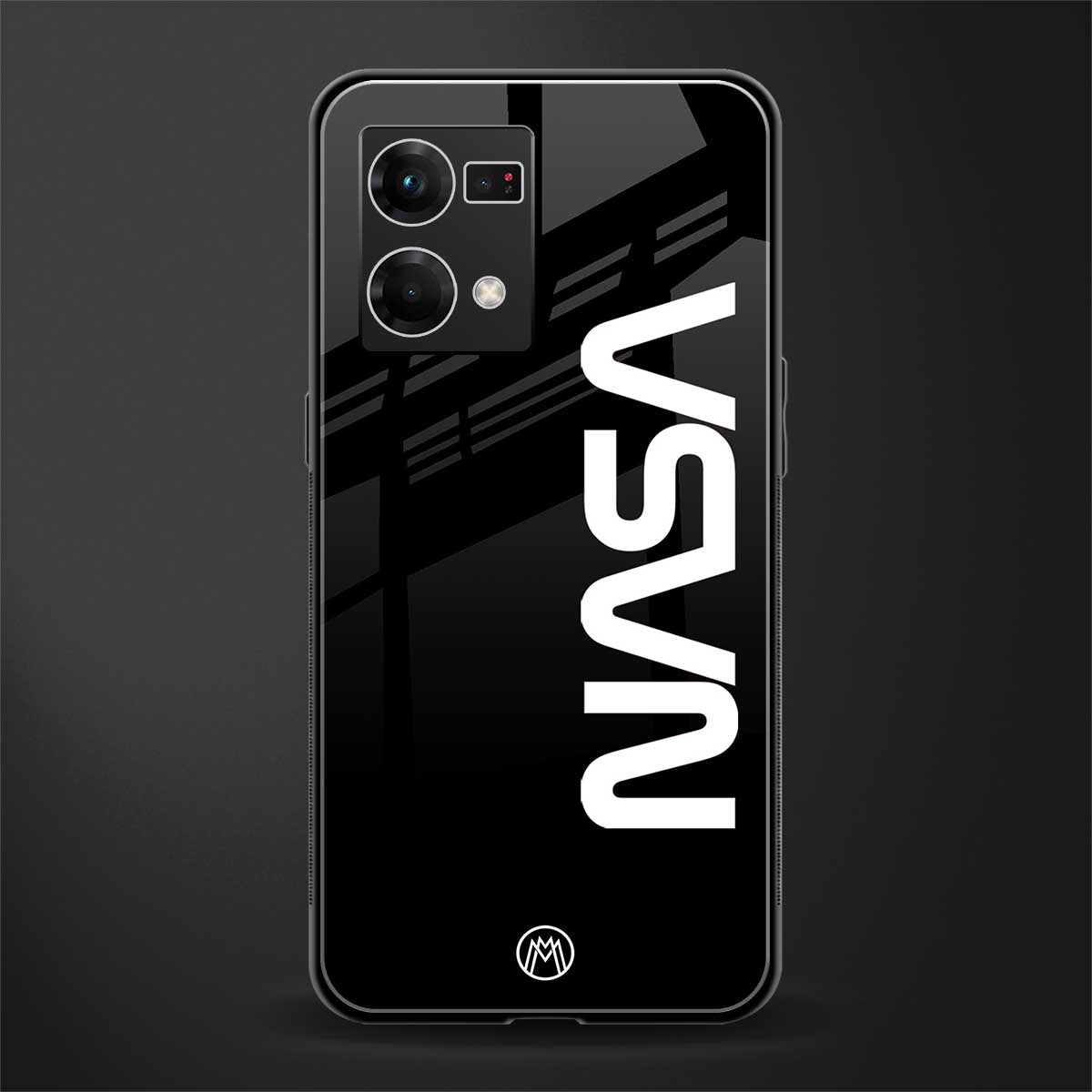 nasa black back phone cover | glass case for oppo f21 pro 4g