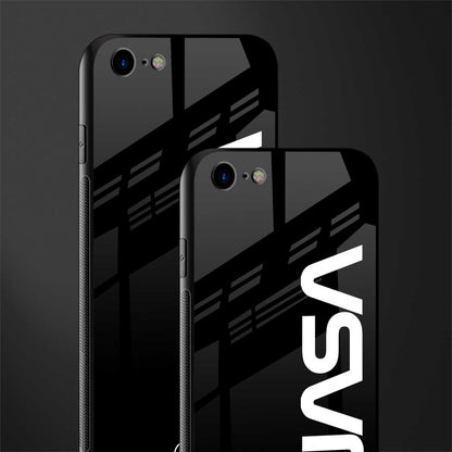 nasa black glass case for iphone se 2020 image-2
